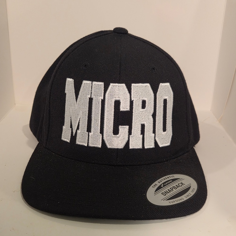 MICRO Wrestling Black Snapback Hat Sport-Tek Yupoong Flat Bill Cap STC19 OSFA